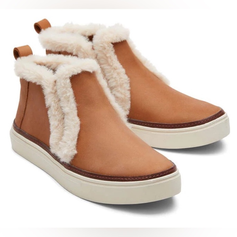NWT Bryce Brown Leather Faux Fur Slip On Sneaker
